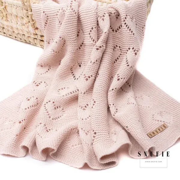 Couverture bébé | AMOUR tricoté | Beige