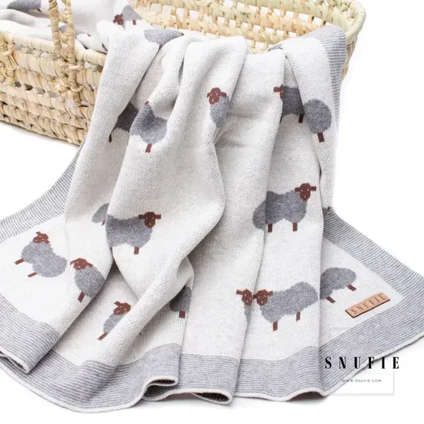 Couverture bébé | MOUTONS | blanche