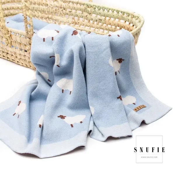 Couverture bébé | MOUTON | Bleu