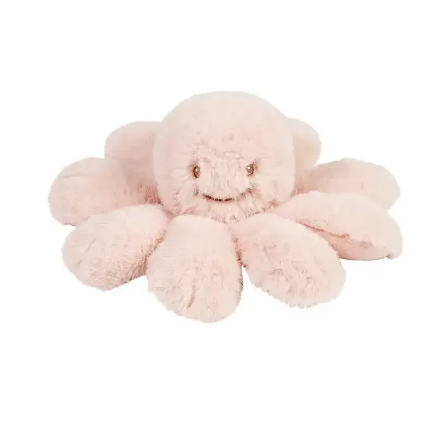 Lapidou Doudou Hochet pieuvre en peluche - 25 cm - Rose poudré