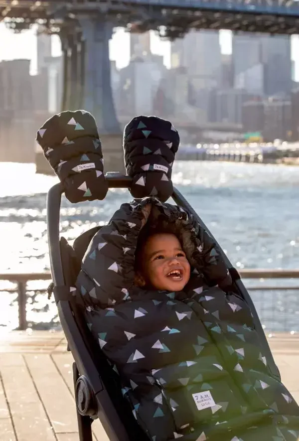 Sac pour poussette bébé Blanket 212 Evolution - de 0 à 4 ans - Triangles Aqua  7AM ENFANT 7AM ENFANT