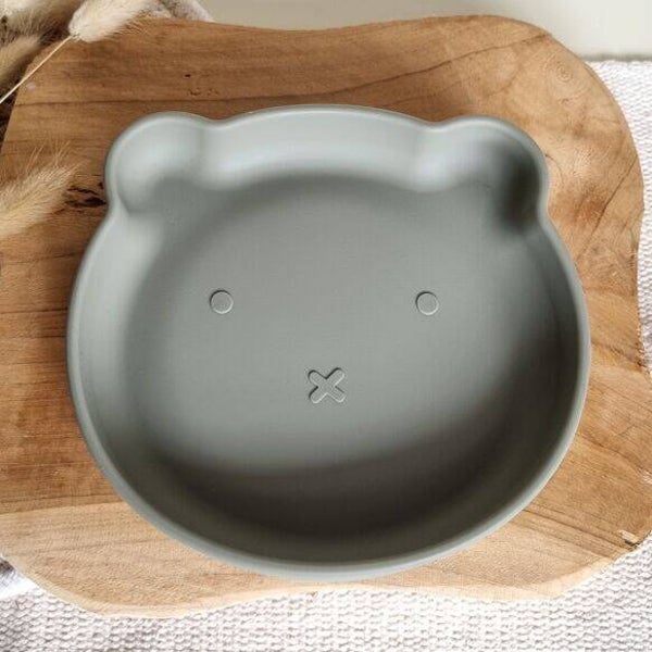 Assiette Silicone Ours - Sauge  Rammelaartje Rammelaartje