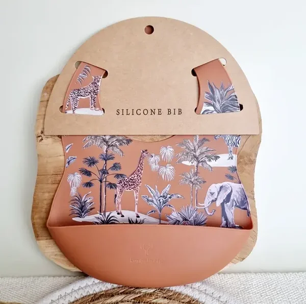 Bavoir silicone Jungle - Rouille