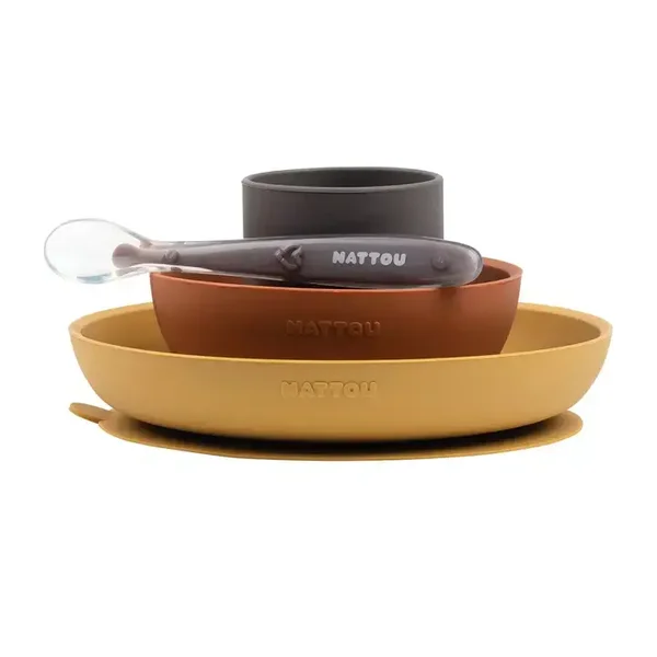 Ensemble de vaisselle pour enfants en silicone de 4 pièces