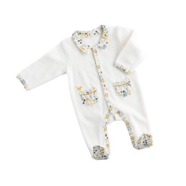 PYJAMA NAISSANCE COL MOTIF VEGETAL PROMENONS NOUS