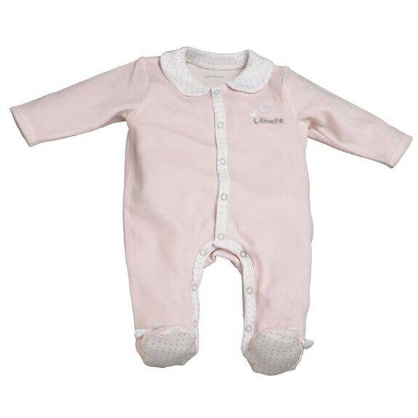 PYJAMA VELOURS ROSE LILIBELLE TAILLE 3 MOIS LILIBELLE