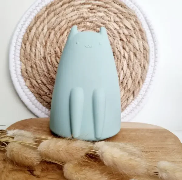 Tirelire souple en silicone - Chat Vert