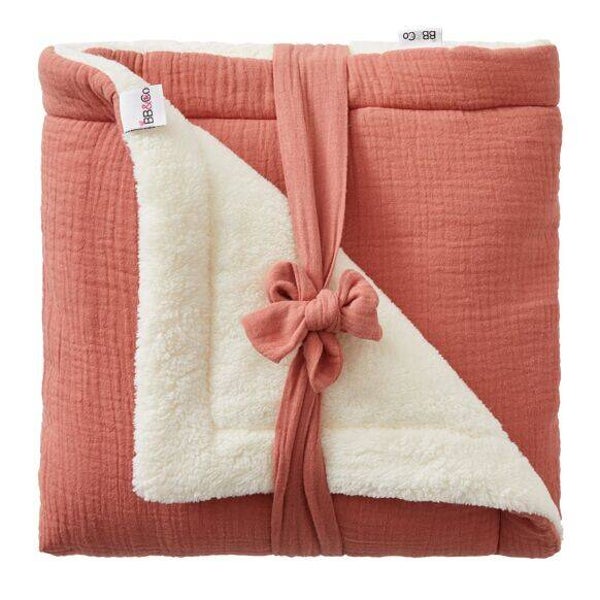 Mix & Match marsala double gauze & microfiber plush blanket  BB&Co BB&Co