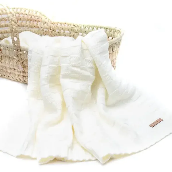 Couverture bébé | PANIER | Blanc