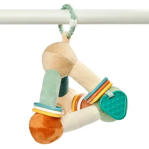Nouveau  Pyramide d'activités douce Lion Léon - Jouet pour bébé - 18 cm - Multicolore