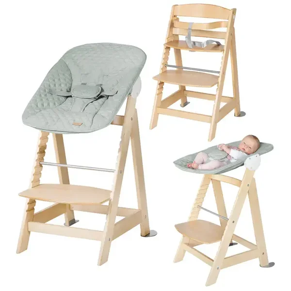 Ensemble chaise haute évolutive 2-en-1 'Born Up' ROBA, naturel