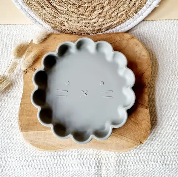 Assiette Silicone Lion - Sauge