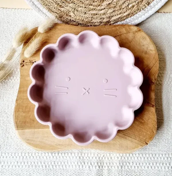 Assiette Silicone Lion - Rose Tendre