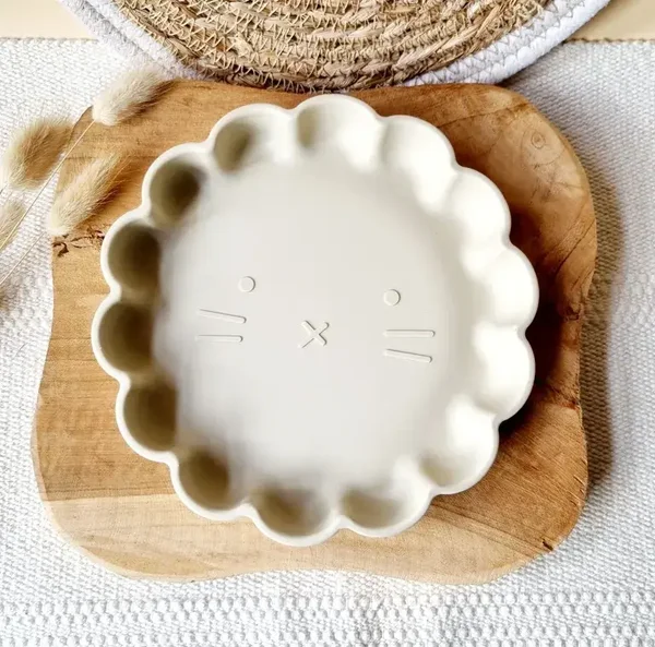 Assiette Silicone Lion - Beige