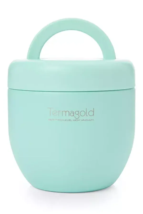 ONNA Thermos TERMAGOLD Collection Pour Aliments Solides 600 ml Gris - (Froid/Chaud) Acier Inox 304, Fermeture Hermétique, Poignée et valve anti-vide. Idéal pour la maison, le bureau et le sport – Résistant aux chocs, lavable au lave-vaisselle.  7AM ENFANT