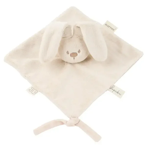 Lapidou Doudou Bébé - 27 x 27 cm - Doudou Lapin - Sable