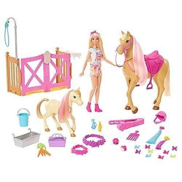 Mattel - réf : HGB58 - Barbie - Coffret Toilettage des Chevaux Barbie avec 1 poupée - Poupée Mannequin - 3 ans et +  Mattel Mattel