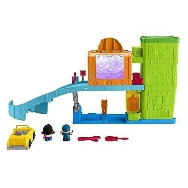 Mattel - réf : HRC59 - Fisher-Price - Le Garage Lumineux Little People avec Lumières, Voiture, Rampe - Jeu éducatif éveil progressif, Version Française - Dès 3 Ans  Mattel Mattel