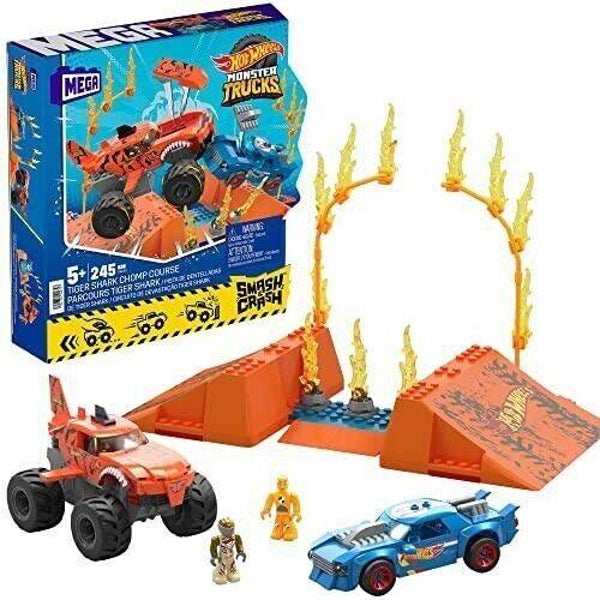 Mattel - réf : HKF88 - MEGA Hot Wheels - Coffret de Construction de 226 pièces Hot Wheels Parcours Tiger Shark Chocs et Fracas  Mattel Mattel