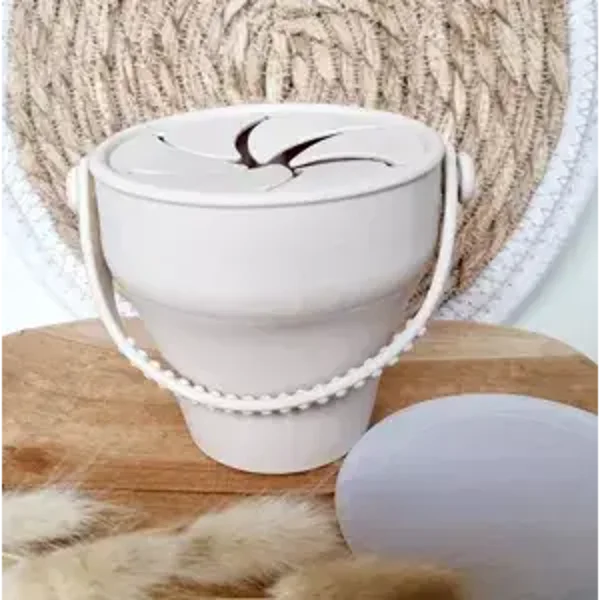 Gobelet à collation pliable en silicone avec couvercle