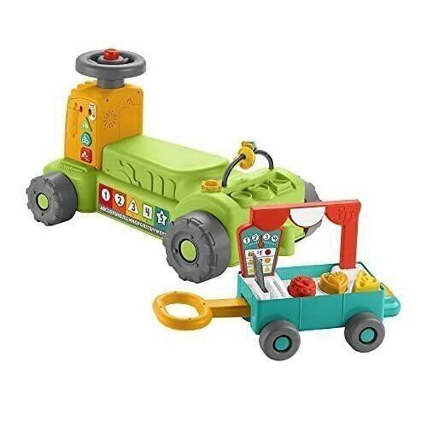 Mattel - HRG12 - Fisher Price - Mon Tracteur De La Ferme 4 En 1 - Rires Et Éveil - Avec Remorque À Tirer - Jouet D’Éveil - Version Multilangues  Mattel Mattel