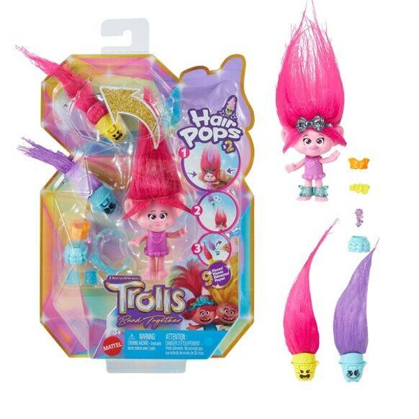 Mattel - HNF10 - Dreamworks – Les Trolls 3 – Hair Pops – Poupée Reine Poppy  Mattel Mattel