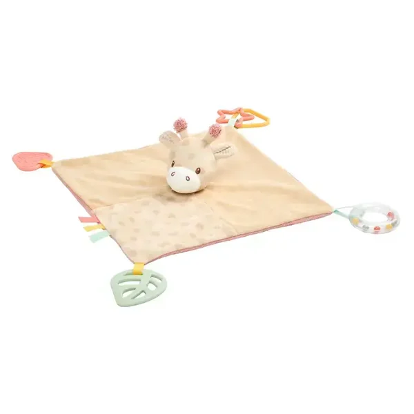 Doudou d'activité pour bébé Gina - Doudou Girafe - 28 x 28 cm - Multicolore
