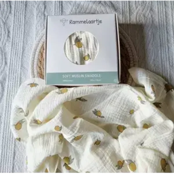 Chiffon hydrophile XL - Beige aux Citrons 130x110cm