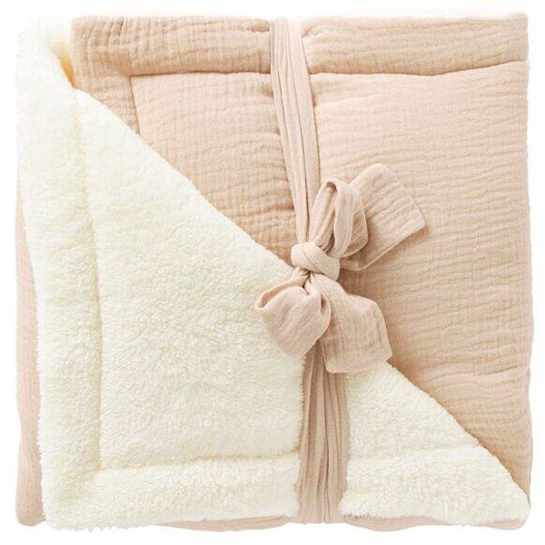 Couverture peluche double gaze & microfibre Mix & Match - Biscuit  BB&Co BB&Co