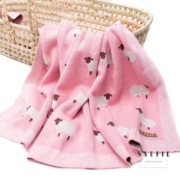 Couverture pour bébé Snufie 100% bambou coton extra taille 100x80cm | Pluiesvrije deken | Couverture bébé premium | Schaap Rozé