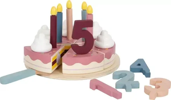 Couper le gâteau d'anniversaire « savoureux » | Jouets de cuisine| Bois  small foot small foot
