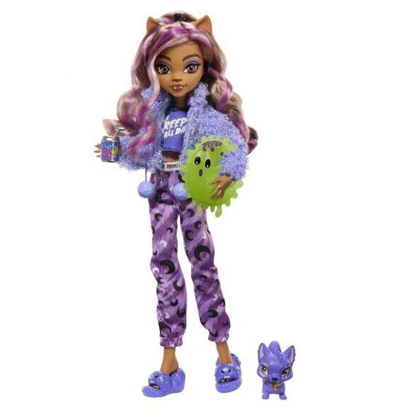 Mattel - Réf : HKY67 - Monster High - Coffret Soirée Pyjama Clawd Wolf - Poupée - 4 Ans Et +  Mattel Mattel