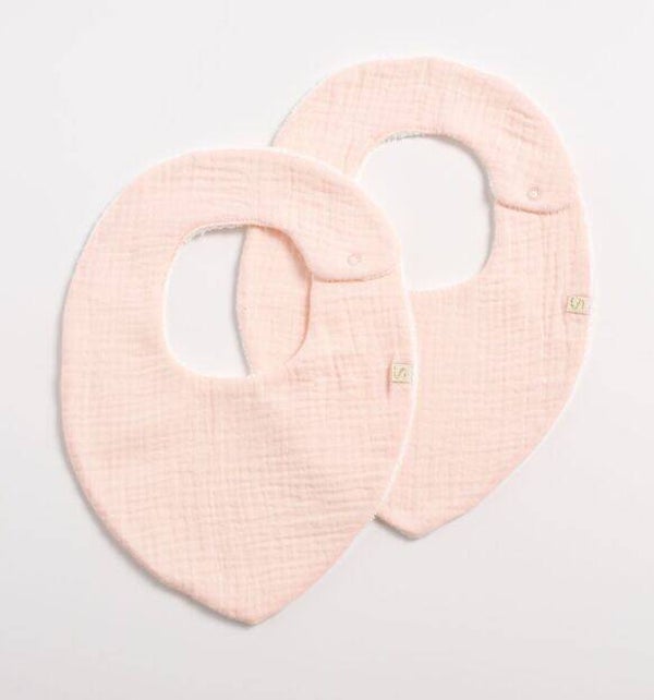 Lot de 2 bavoirs en gaze de coton - UNI PETALE  Sauthon