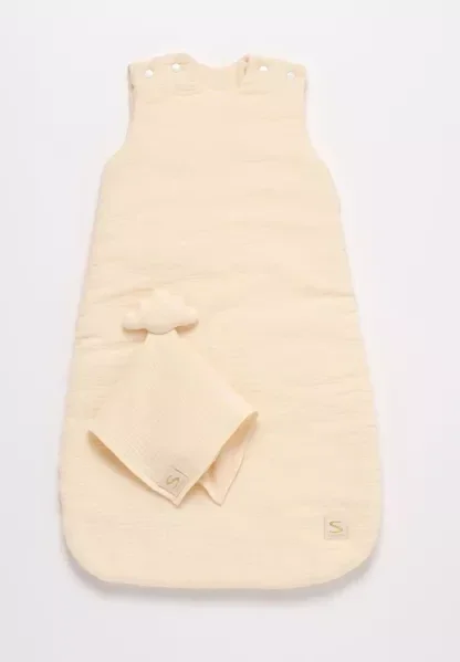 Gigoteuse bébé hiver en double gaze de coton et son doudou mouchoir - UNI VANILLA  Sauthon Sauthon