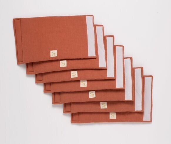 Protections de barreaux de lit en coton - UNI TERRACOTTA  Sauthon