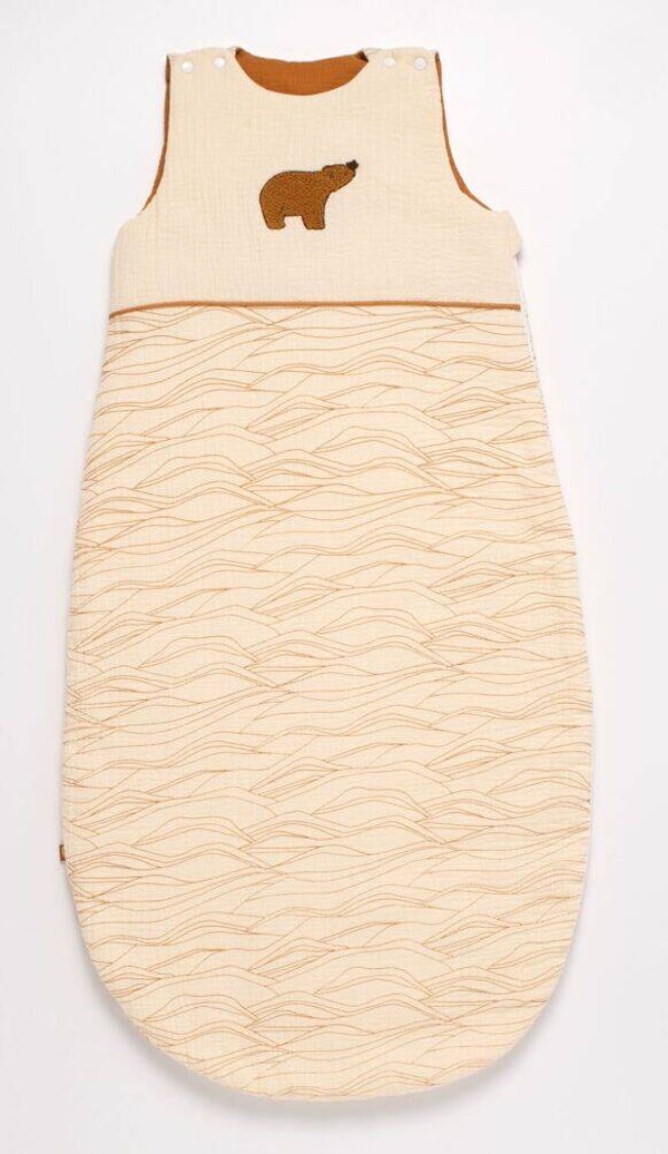 Gigoteuse bébé hiver patch ours en double gaze de coton - ORSINO