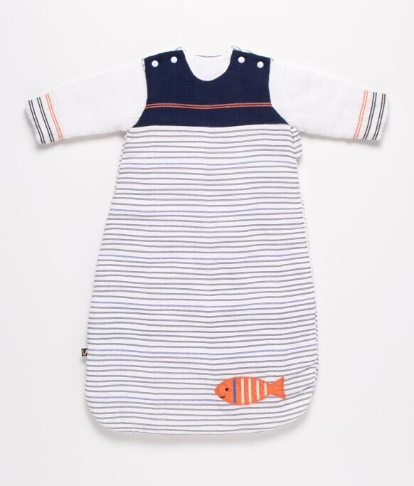 Gigoteuse bébé hiver à manches amovibles marinière - BABY SAILOR