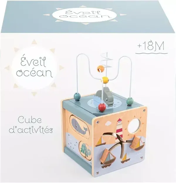 Cube Bois Activités Océan 18CM  WDK Partner WDK Partner