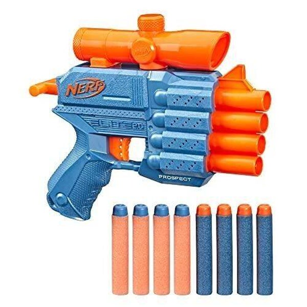 Hasbro - Nerf Elite 2.0 Prospect QS-4 - 8 fléchettes Nerf Elite Officielles, Tire 4 fléchettes, viseur de précision Fixe GXP-811503 Multicolore  HASBRO HASBRO
