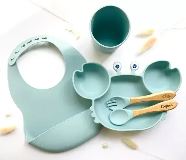 Pack repas + bavoir + verre pour enfant personnalisé
