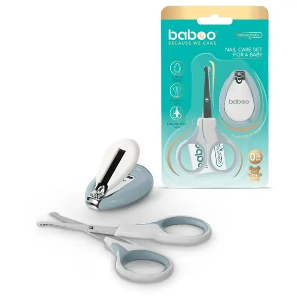 Coffret manucure BABOO® : ciseaux et coupe-ongles, Blue Haze, 0+ mois
