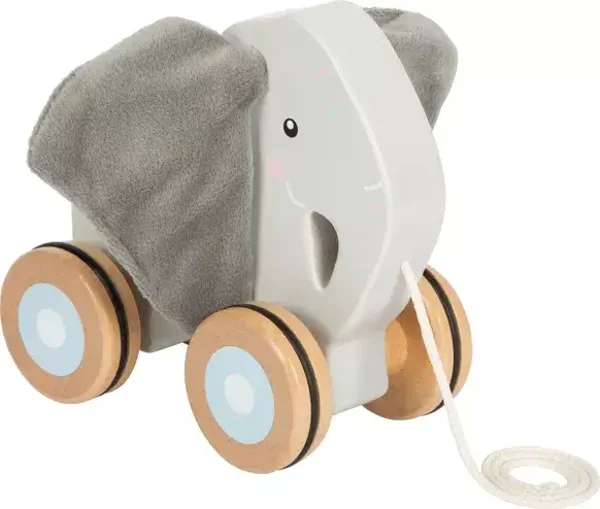 Éléphant animal à tirer avec des oreilles crépitantes | Jouets de motricité | Jouets en bois  small foot small foot