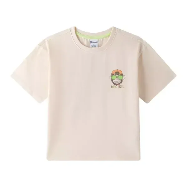 T-shirt beige à manches courtes pour garçon 9 ans
