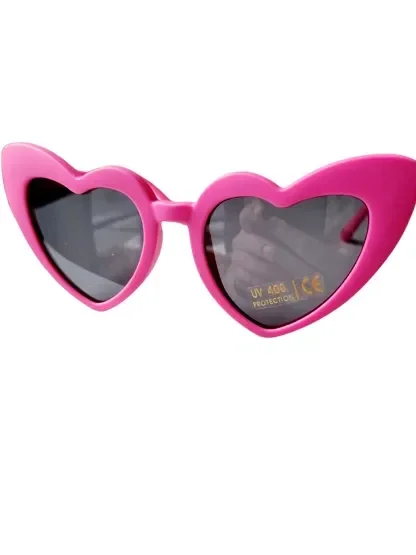 Lunettes de soleil enfant silicone Coeur rose foncé | lunettes de soleil  Happy by Lies Happy by Lies