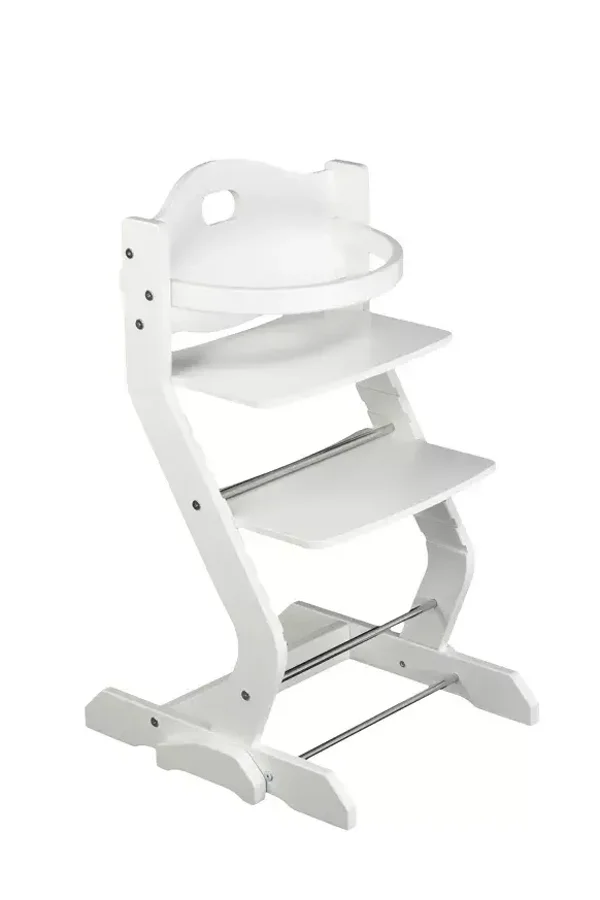 Piètement et barre de chaise haute en hêtre BLANC  TiSsi TiSsi