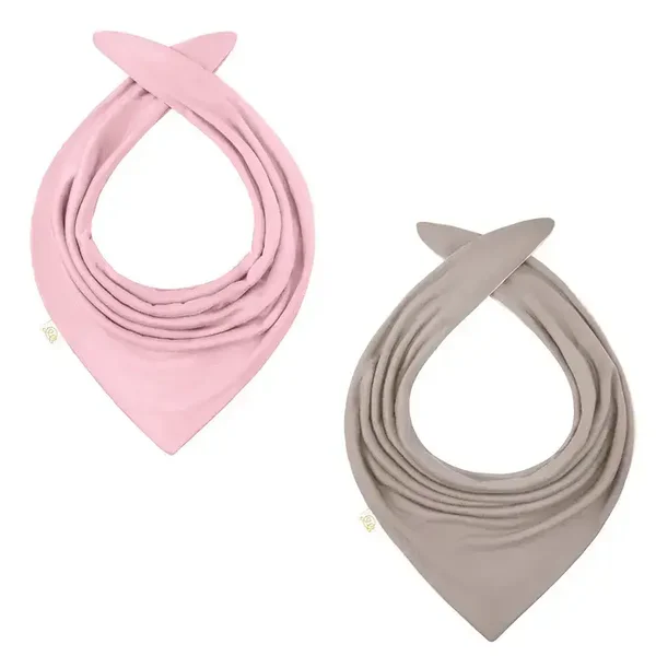 Écharpe réversible en bambou - rose blush et taupe
