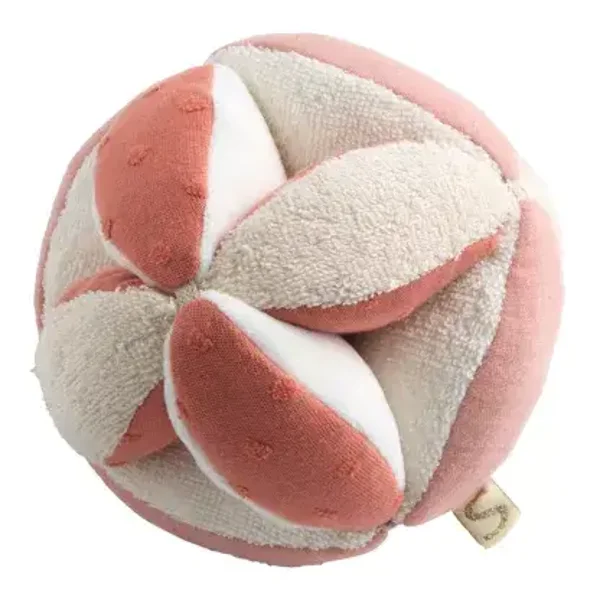 Balle sensorielle en coton BIO et bouclette - PETIT COEUR  Sauthon Sauthon