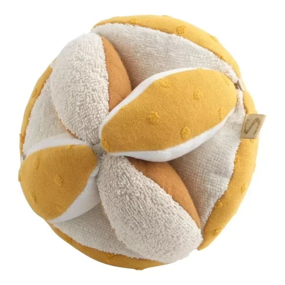 Balle sensorielle en coton bio et bouclette - PETIT SOLEIL  Sauthon Sauthon