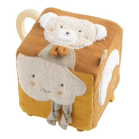 Cube d'activités bébé en coton bio - PETIT SOLEIL  Sauthon Sauthon