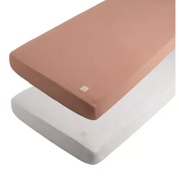 Lot de 2 draps housse en coton pour lit bébé - PETIT COEUR  Sauthon Sauthon